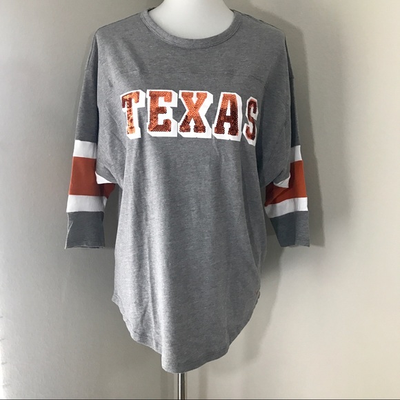 VICTORIAS SECRET PINK BLING TEXAS /"LONG HORNS/" SWEATSHIRT NWT